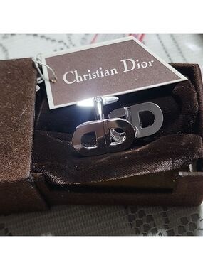 Christian Dior Silver tone CD Cufflinks